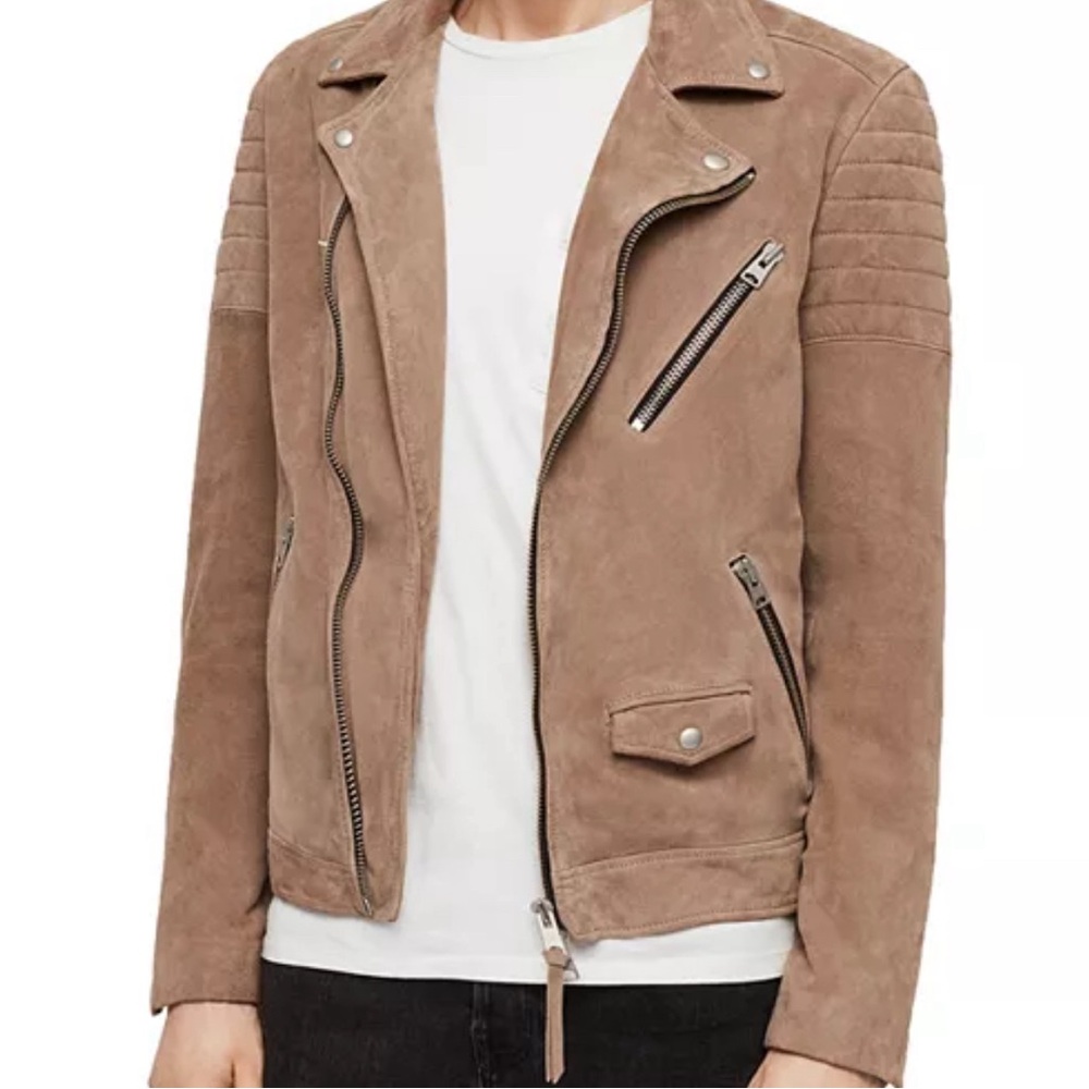 FLASH SALE 💋 • NWOT ALLSAINTS • Men’s Leo Suede Biker Jacket